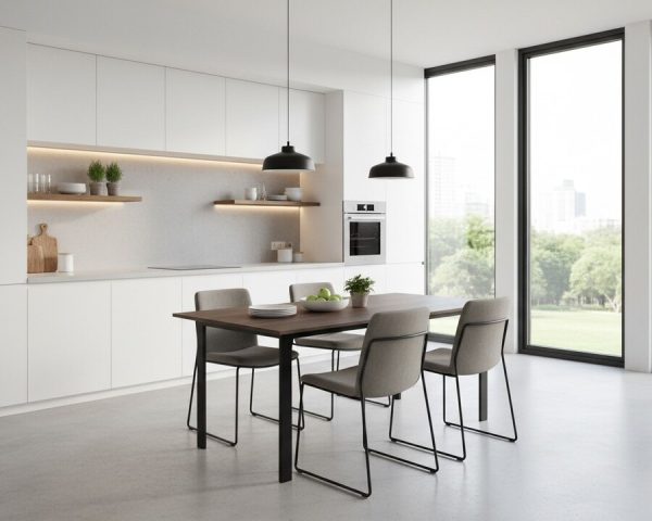 большой стол для кухни -ST-046-0007 в современном интерьере